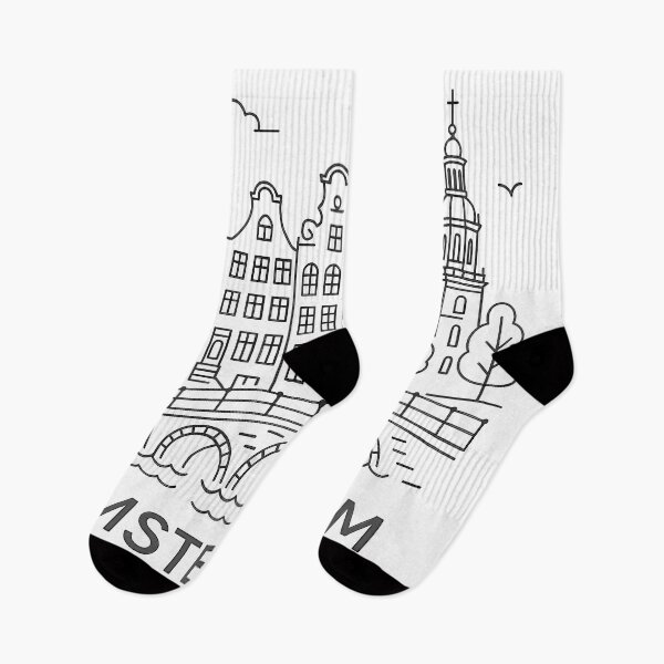 Item preview, Amsterdam Minimal Line Art – Modern Dutch City Design designed and sold by OzzFrequency.