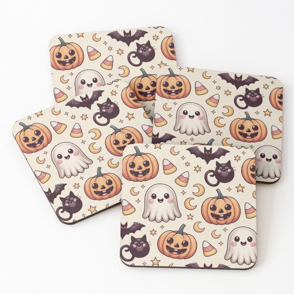 Item preview, Cute Halloween Pumpkin Ghost Pattern | Kawaii Spooky Fall Design designed and sold by graphicnew.