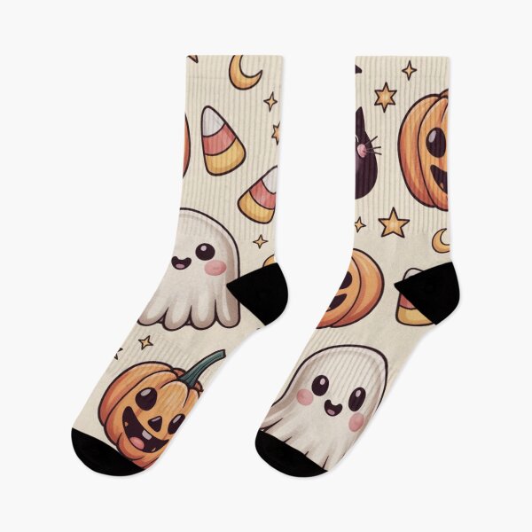 Item preview, Cute Halloween Pumpkin Ghost Pattern | Kawaii Spooky Fall Design designed and sold by graphicnew.