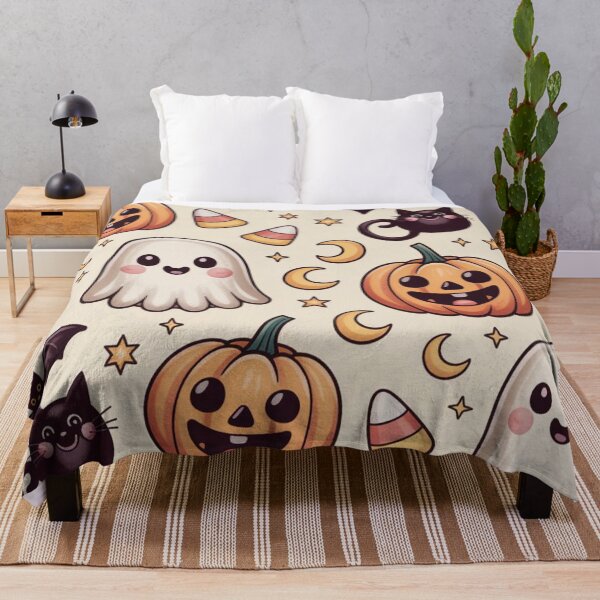 Item preview, Cute Halloween Pumpkin Ghost Pattern | Kawaii Spooky Fall Design designed and sold by graphicnew.