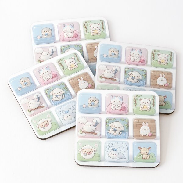 Item preview, Cute Baby Animals in Glass Cube Rooms | Kawaii Toy Art designed and sold by Knotkeepers.