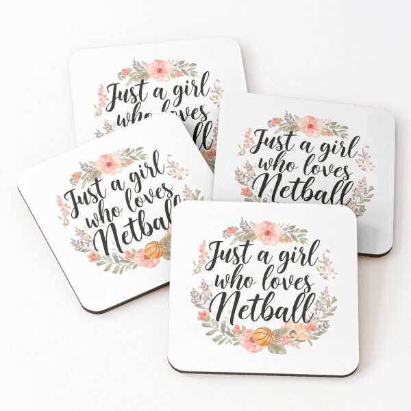 Item preview, Just a Girl Who Loves Netball Court Watercolor flowers floral funny sayings designed and sold by SkeletonsDanger.