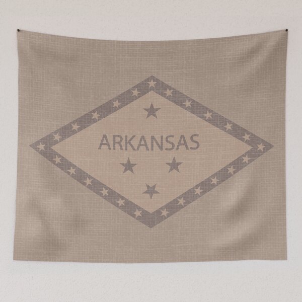 Item preview, Arkansas Distressed Burlap Flag designed and sold by Cestus.