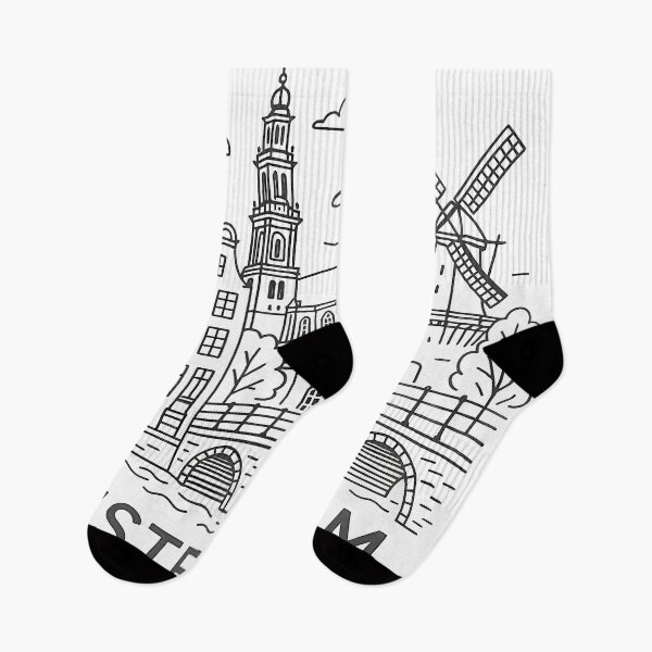 Item preview, Amsterdam Minimal Line Art – Modern Dutch City Design designed and sold by OzzFrequency.