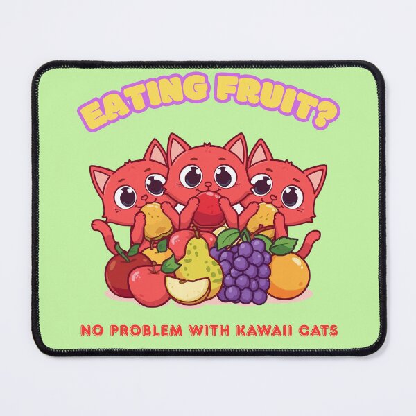 Item preview, Eating fruit? No Problem with Kawaii Cats. designed and sold by Newprojectart.
