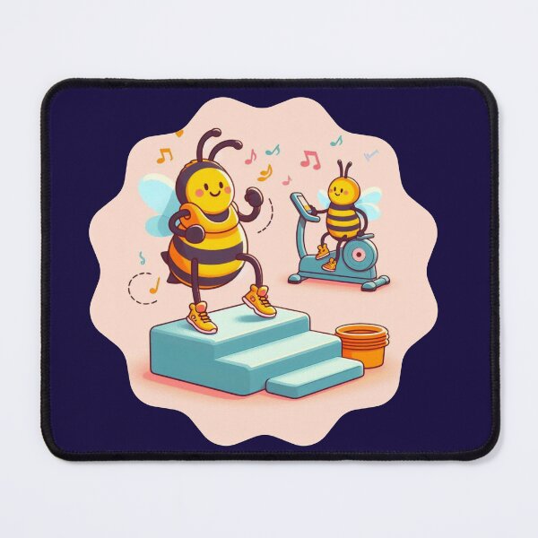 Item preview, Bee Fit Bee Happy Working Bee at the Gym Humor and Fitness Design designed and sold by DibuHumor.