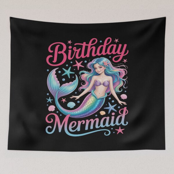 Item preview, Birthday Mermaid Party Girl Tail Matching Mermaid Squad designed and sold by PeteHomenick.