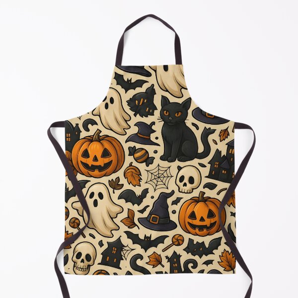 Item preview, Halloween Seamless Pattern – Pumpkins, Ghosts, Cats, Witches, Skulls & Candy – Spooky Cute Vector Design designed and sold by graphicnew.