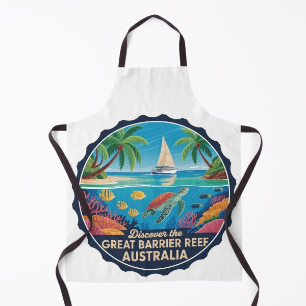 Item preview, Discover the Great Barrier Reef – Sea Turtle Vintage Travel Poster Sticker & T-Shirt designed and sold by pod24.