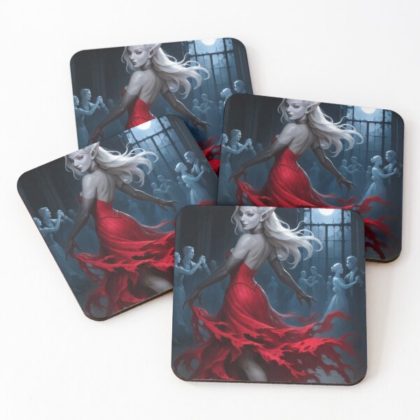 Item preview, Demoness in a red dress dancing in the dark designed and sold by CathryneDelamort.
