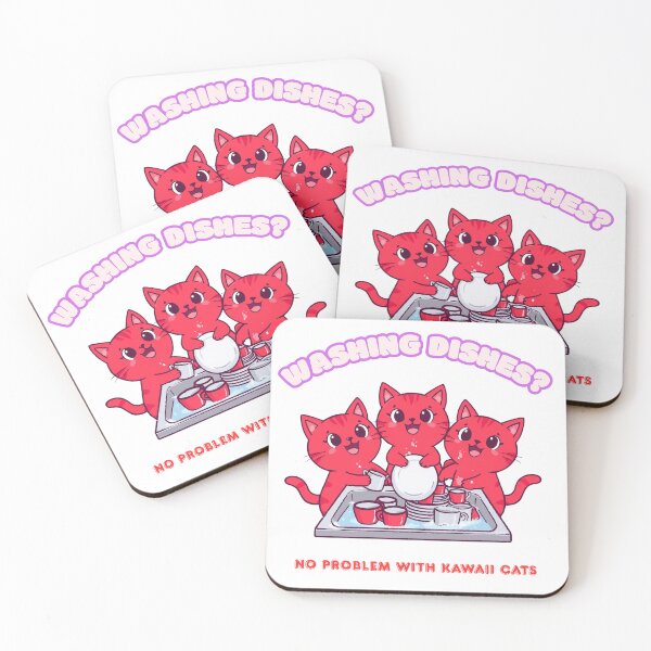 Item preview, Washing Dishes? No Problem with Kawaii Cats designed and sold by Newprojectart.