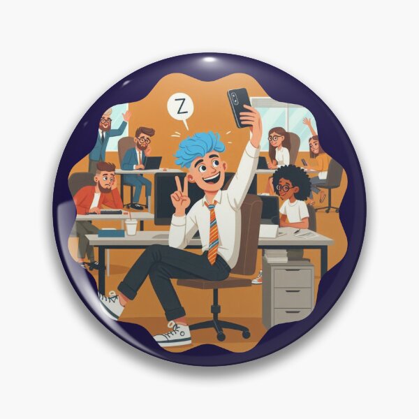 Item preview, Gen Z Quiet Quitting Lazy Office Employee Taking a Selfie Generational Work Humor designed and sold by DibuHumor.