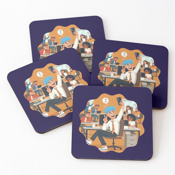 Item preview, Gen Z Quiet Quitting Lazy Office Employee Taking a Selfie Generational Work Humor designed and sold by DibuHumor.
