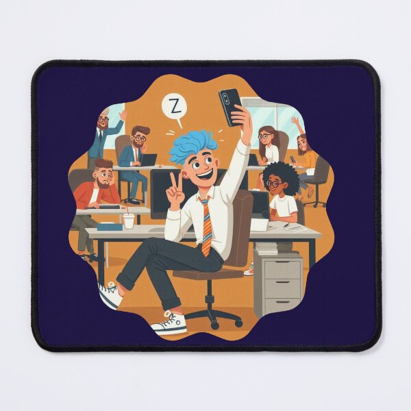 Item preview, Gen Z Quiet Quitting Lazy Office Employee Taking a Selfie Generational Work Humor designed and sold by DibuHumor.