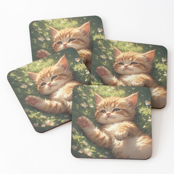 Item preview, kitten laying on the grass and playing designed and sold by Kirollos9.