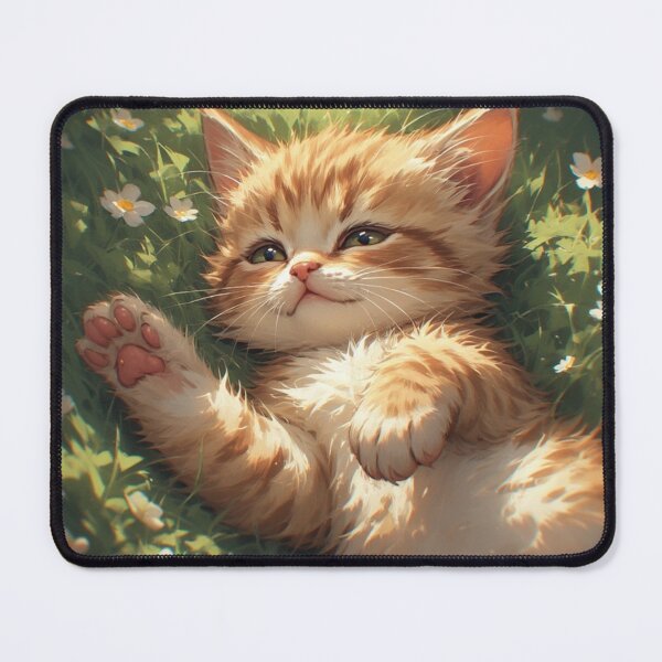 Item preview, kitten laying on the grass and playing designed and sold by Kirollos9.