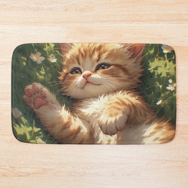 Item preview, kitten laying on the grass and playing designed and sold by Kirollos9.