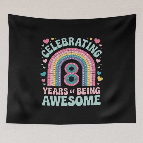 Item preview, Celebrate 8 Years Of Being Awesome 8th Birthday Rainbow  designed and sold by KonstanKoraner.