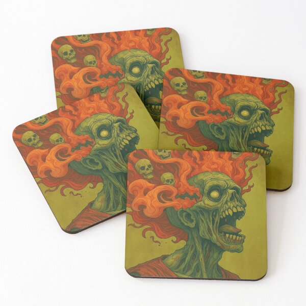 Item preview, “Infernal Awakening” – Fiery Zombie Skull Art designed and sold by ArtificialAce.