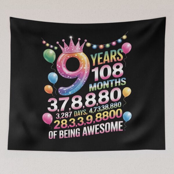 Item preview, Cute 9th Birthday 9 Years Of Being Awesome  designed and sold by KonstanKoraner.
