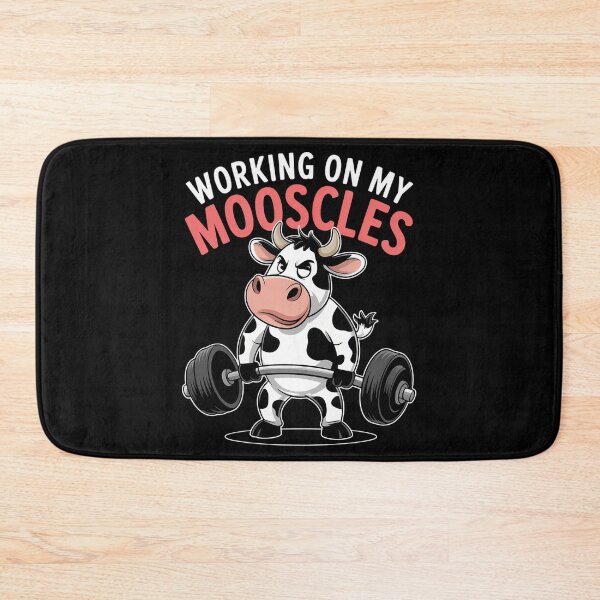 Item preview, Funny Gym Cow Weightlifting Workout designed and sold by tearbytea.
