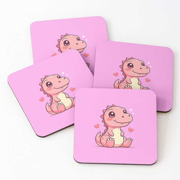 Item preview, Cute Pink Baby Dinosaur – Kawaii Pastel T-Rex Illustration designed and sold by PixelVibe782.