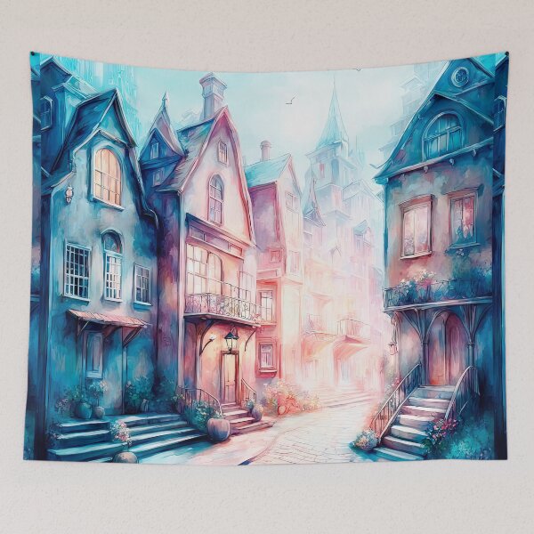 Item preview, Whimsical Winter Watercolor Town designed and sold by LanaGustavsson.
