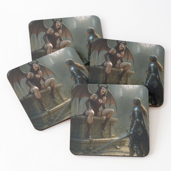 Item preview, Succubus mocking a Templar   designed and sold by CathryneDelamort.
