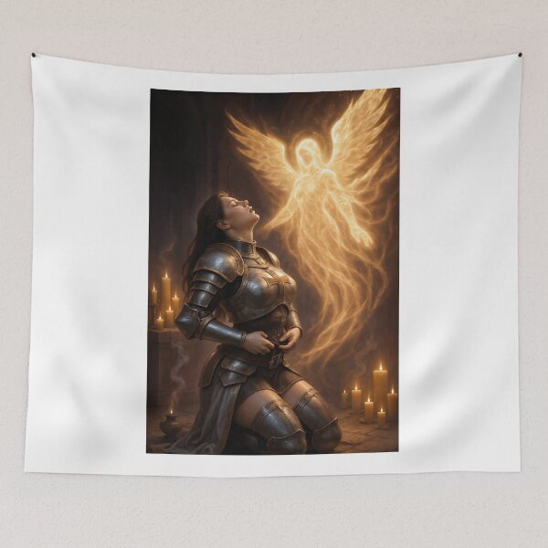 Item preview, Templar woman kneeling angelic visit  designed and sold by CathryneDelamort.