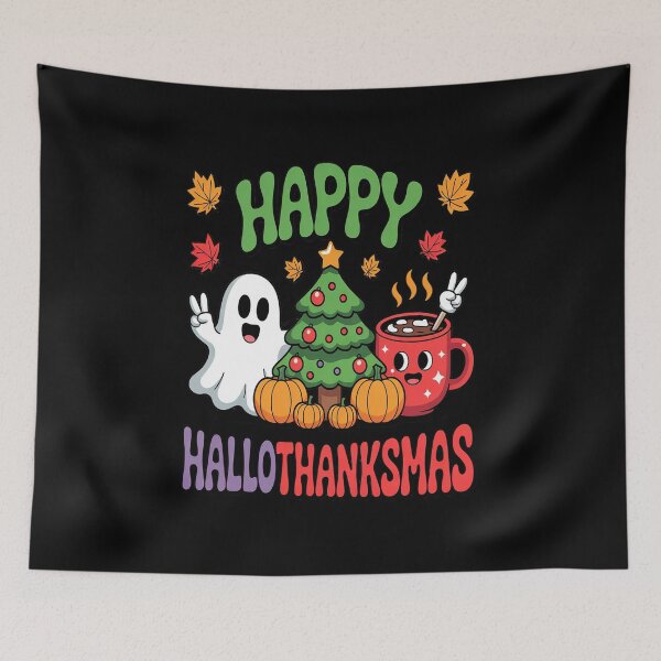 Item preview, Funny Halloween Thanksgiving Christmas Happy Hallothanksmas designed and sold by VladoZork.
