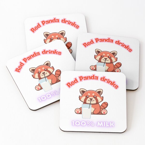 Item preview, Red Panda drinks 100% milk designed and sold by Newprojectart.
