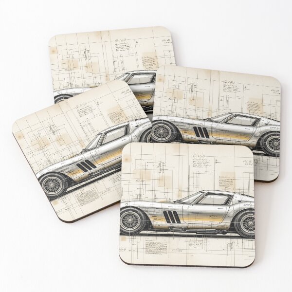 Item preview, Ferrari 250 GTO Vintage Design Drawing designed and sold by willhuman182.