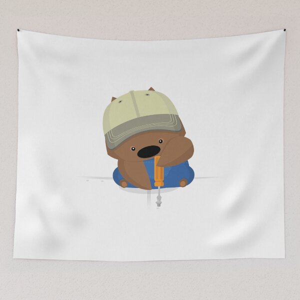 Item preview, NPM: Wombat and screwdriver (White background) designed and sold by hellkni9ht.