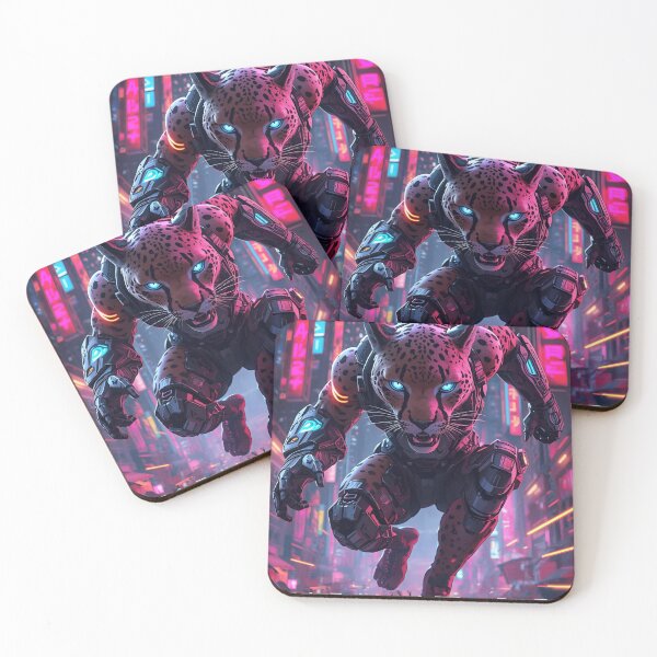 Item preview, Limitless - Cyberpunk Cheetah Leaping into Action  designed and sold by Creativity Meets Healing.