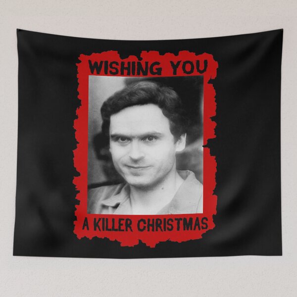 Item preview, Alternative Serial Killer Christmas Design for True Crime Fans card, t-shirt, art designed and sold by blackdoggdesign.