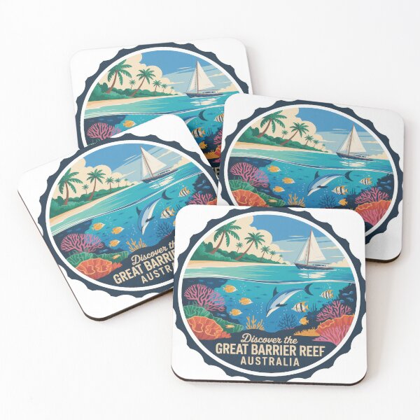 Item preview, Discover the Great Barrier Reef – Dolphin Ocean Adventure Sticker & Retro T-Shirt Design designed and sold by pod24.