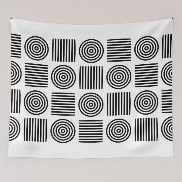 Item preview, Retro Concentric Circles Stripes Bauhaus 2 Shapes Mania designed and sold by Shapes-Mania.