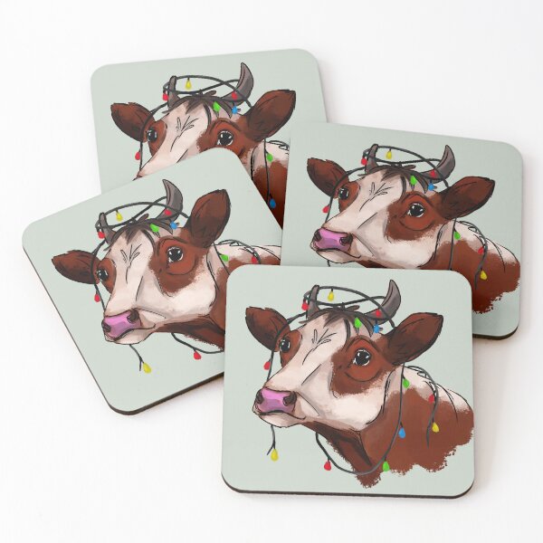 Item preview, Cow with Christmas Lights designed and sold by Antiope33.
