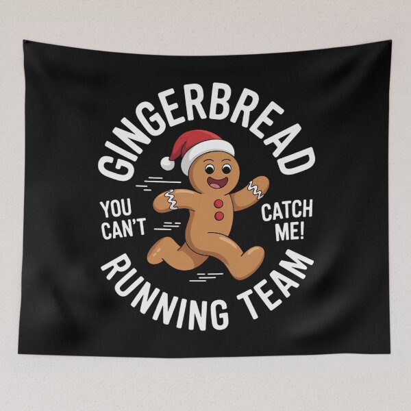 Item preview, Gingerbread Running Team Christmas Humour designed and sold by LunaCrazeArt.