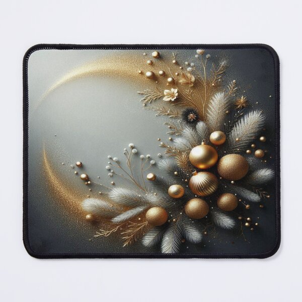 Item preview, Golden Crescent – festive sparkle, white pine & winter elegance in cosmic swirl designed and sold by FotoworldEdel.