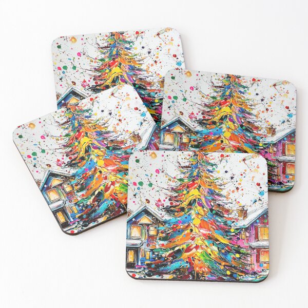 Item preview, Color Splash Christmas Tree – Abstract Winter Art designed and sold by Lamarcy.