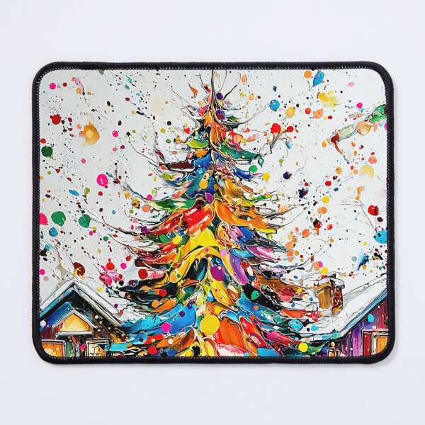 Item preview, Color Splash Christmas Tree – Abstract Winter Art designed and sold by Lamarcy.
