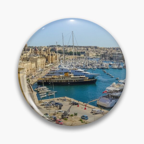 Item preview, Malta Birgu Waterfront Grand Harbour Mediterranean Summer Panorama designed and sold by eclecTEEq.