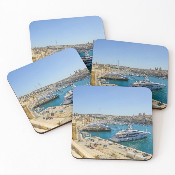 Item preview, Malta Birgu Waterfront Grand Harbour Mediterranean Summer Panorama designed and sold by eclecTEEq.