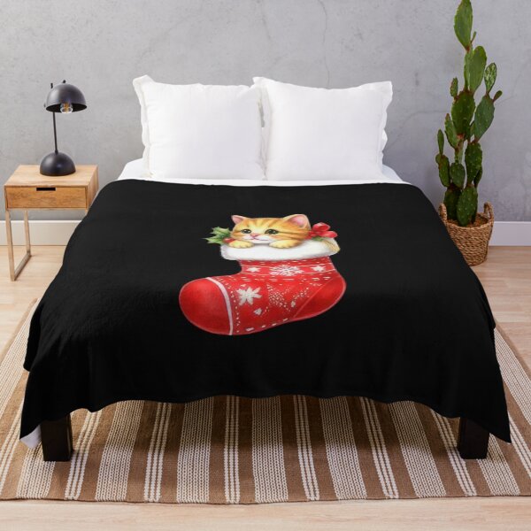 Item preview, Cute Christmas Cat In Santa Stocking designed and sold by cawtoon.