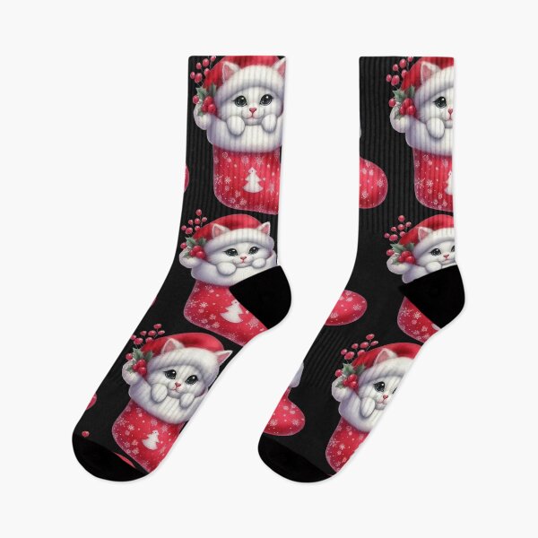 Item preview, Cute Christmas Cat In Santa Stocking  designed and sold by cawtoon.