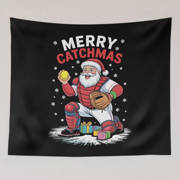 Item preview, Merry Christmas Catcher Softball Player designed and sold by Turbotine.