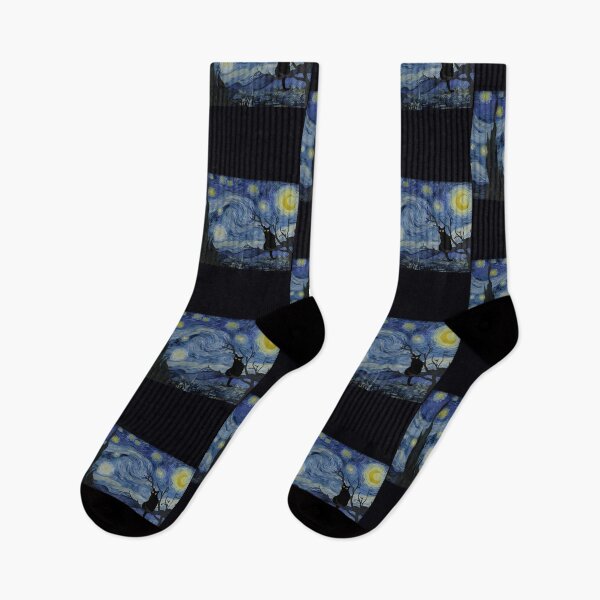 Item preview, Starry Night Cat Print – Artistic Cosmic Design designed and sold by fdjdtlkz5.