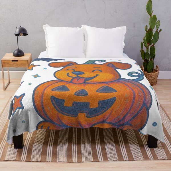 Item preview, Happy Halloween Dog – Cute Pumpkin Puppy Illustration designed and sold by ceksdesign.