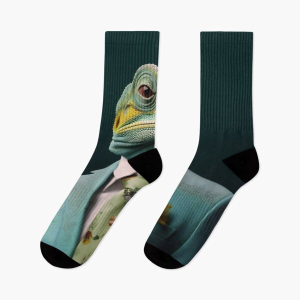 Item preview, Chameleon in a green jacket and tie designed and sold by anytka.